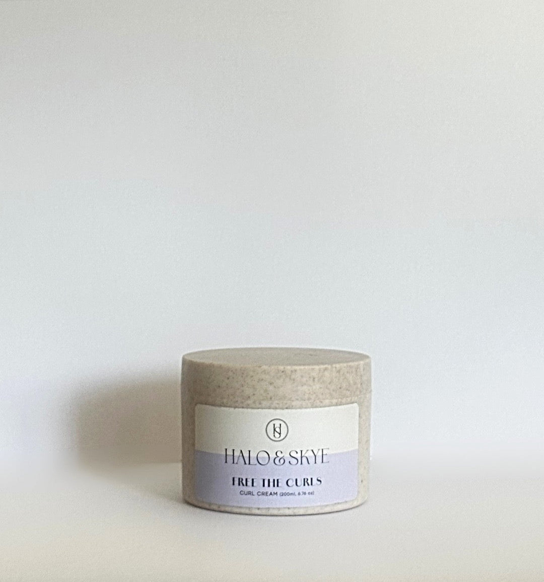 Jar of Halo & Skye curl cream on a white background